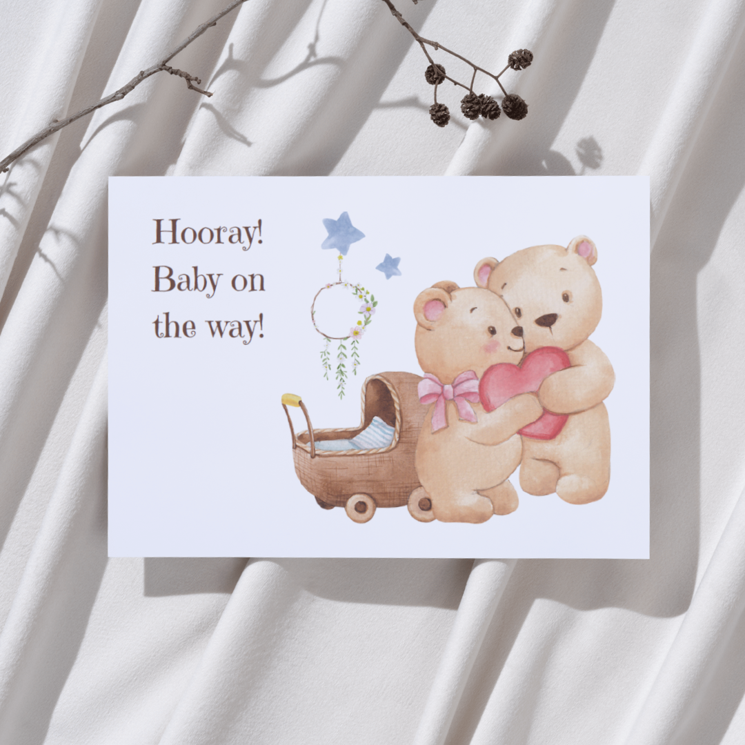 'Hooray! Baby on the way!’ – Beertjes Ansichtkaart