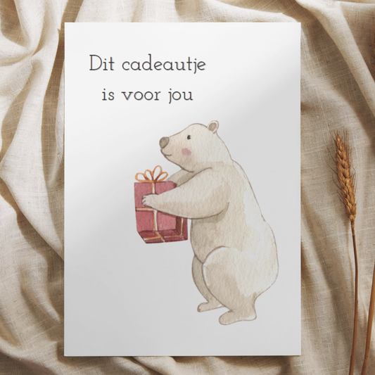 'Dit cadeautje is voor jou’ – IJsbeer Ansichtkaart