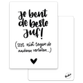'Je bent de beste juf' - Mini kaartje