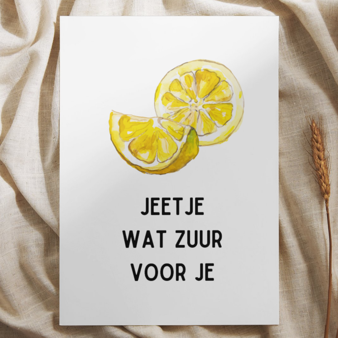 'Jeetje wat zuur voor je’ Citroen – Ansichtkaart