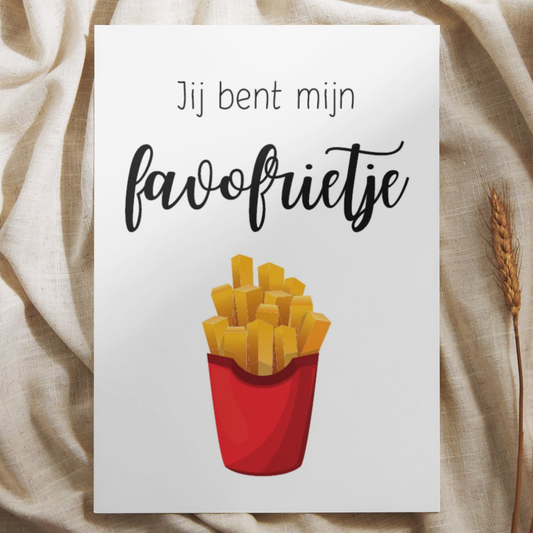 'Jij bent mijn favofrietje' - Quote Ansichtkaart