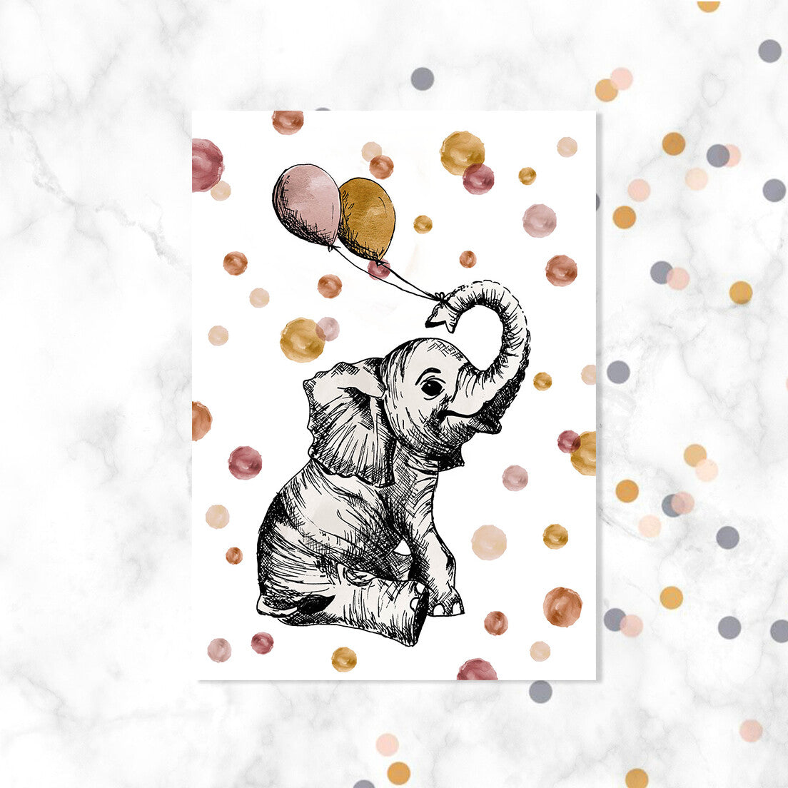 Olifant feest – Ansichtkaart