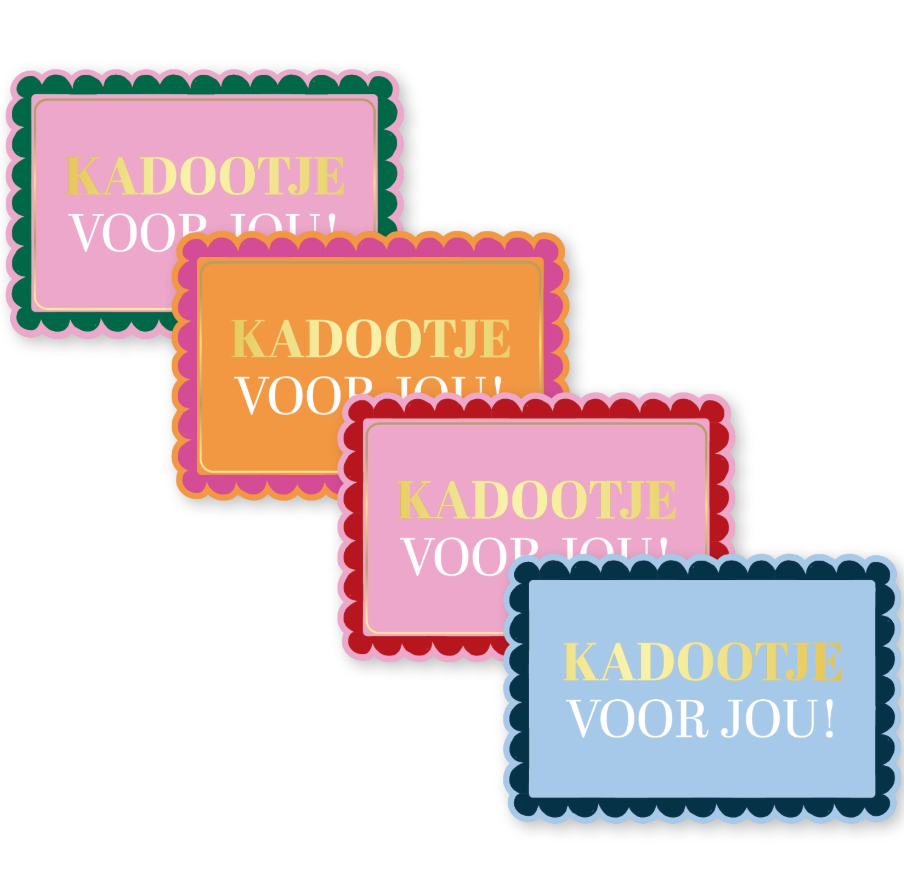 'Kadootje voor jou!' - Set van 8 Stickers