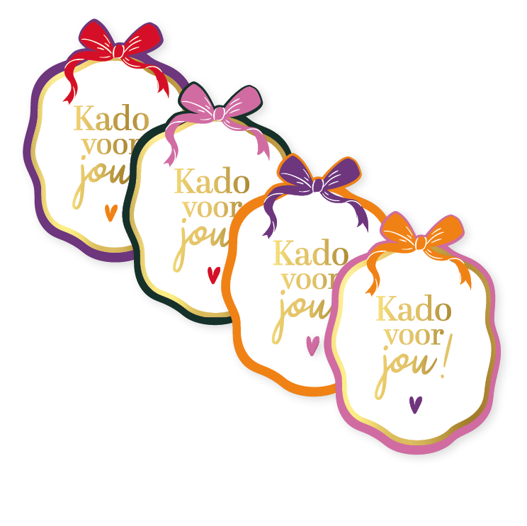'Kado voor jou!' - Set van 8 Stickers