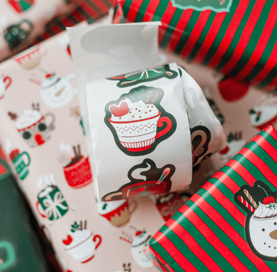 Kerst Mokken - Set van 7 Stickers