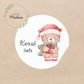 'Kerst liefs' Beertje - Set van 10 Stickers