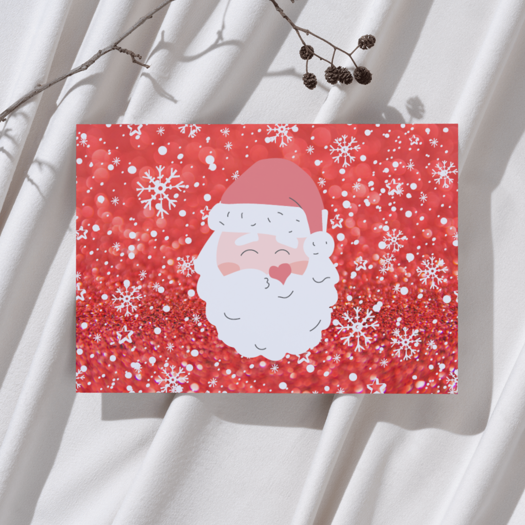 Kerstman kusje - Ansichtkaart