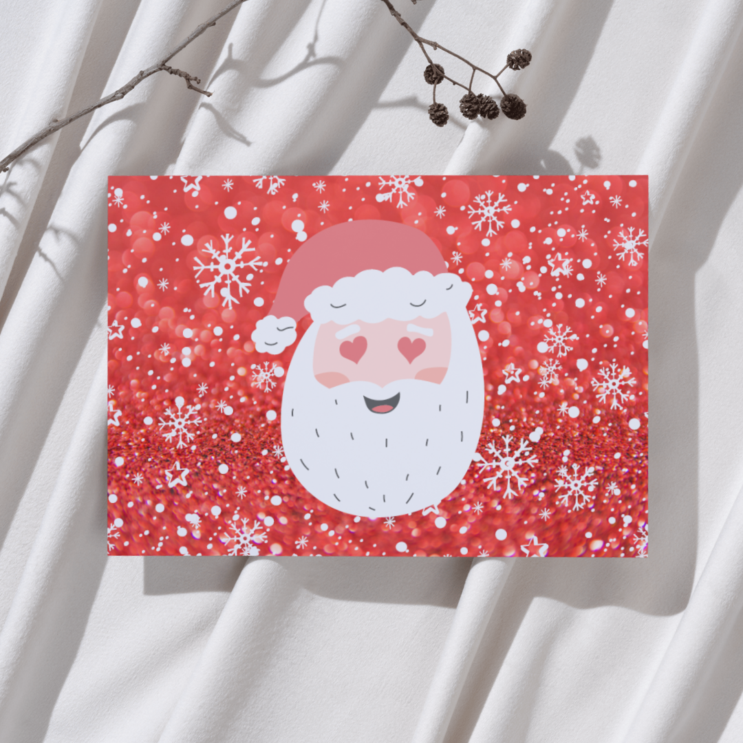 Kerstman verliefd - Ansichtkaart