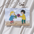 Cadeautjes uitwisselen - Kerst Ansichtkaart