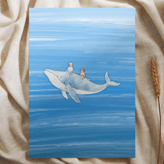 Kinderen op Walvis - Ansichtkaart