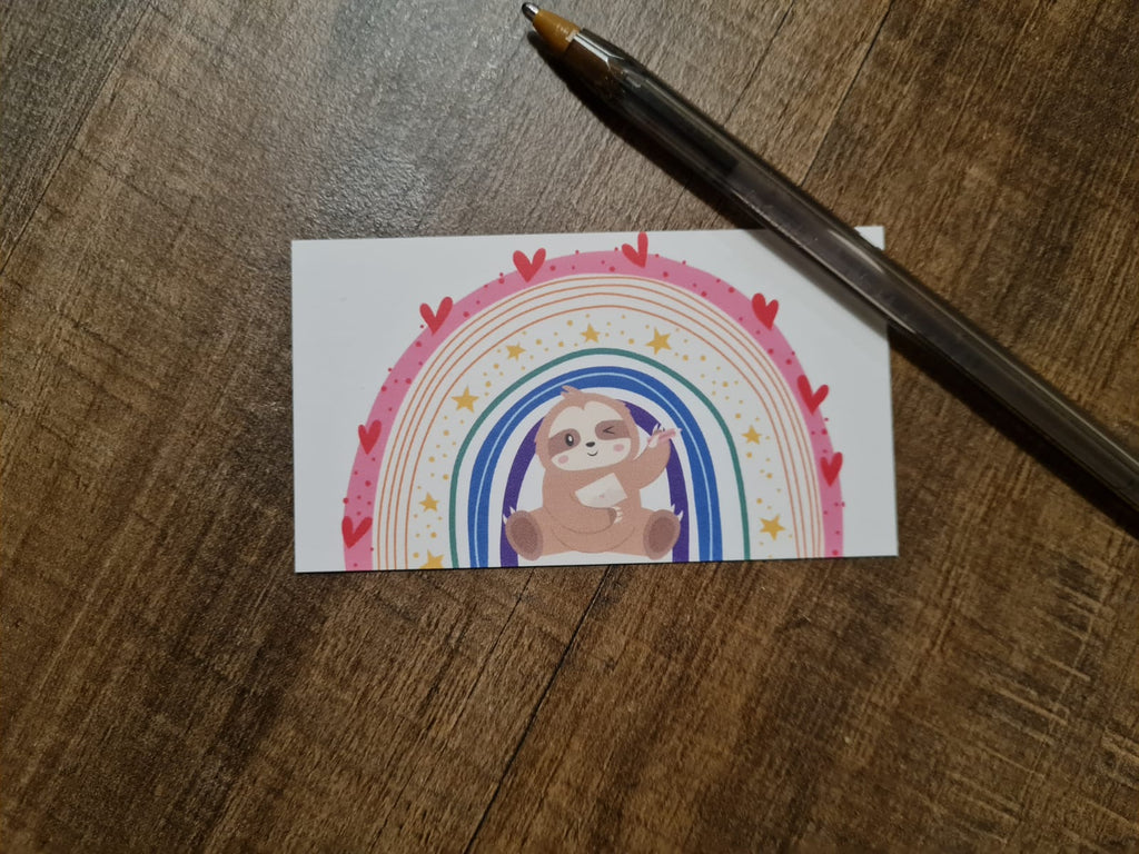 Luiaard en regenboog - Minikaartje