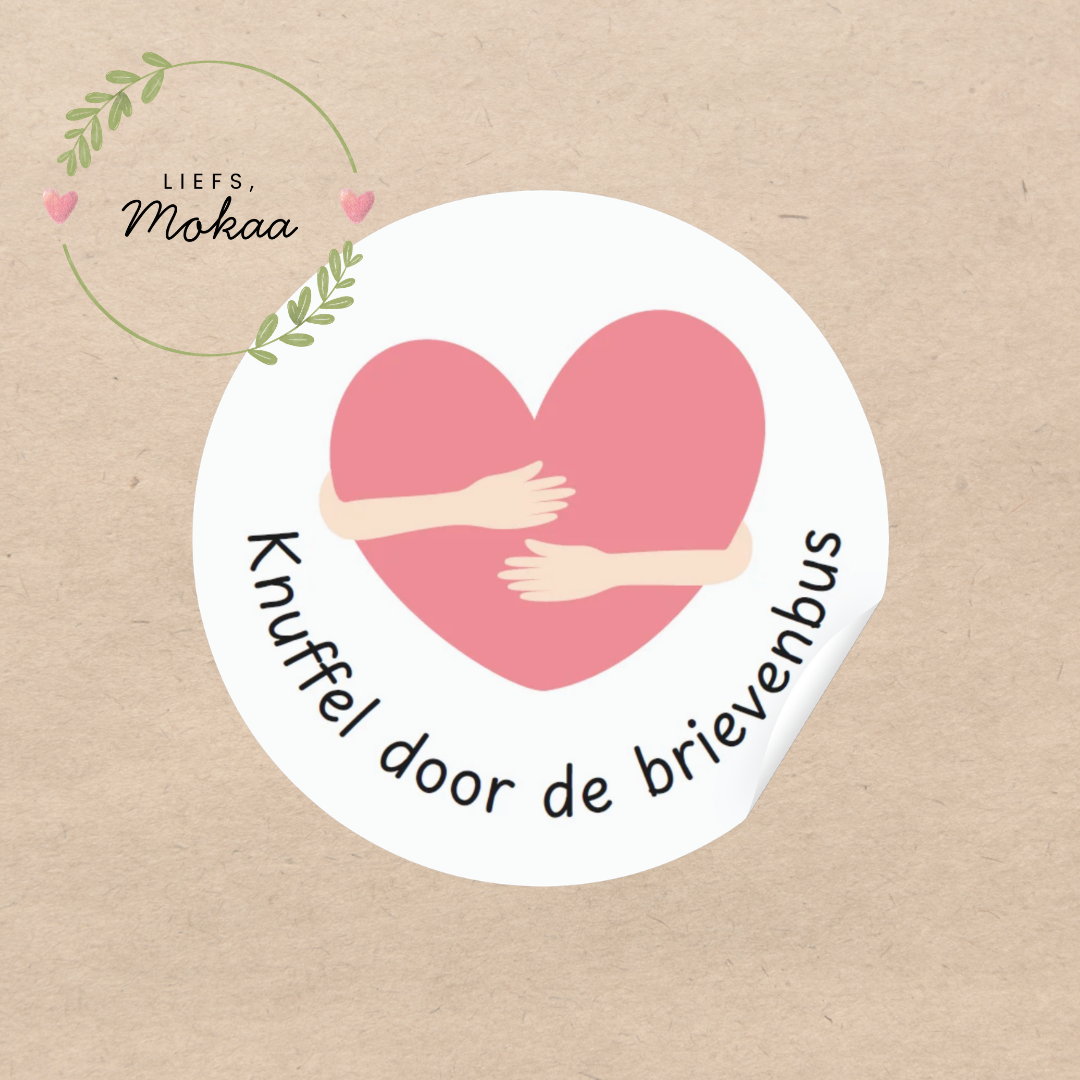 'Knuffel door de brievenbus' - Set van 10 Stickers