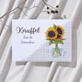 'Knuffel door de brievenbus' - Zonnebloemen Ansichtkaart