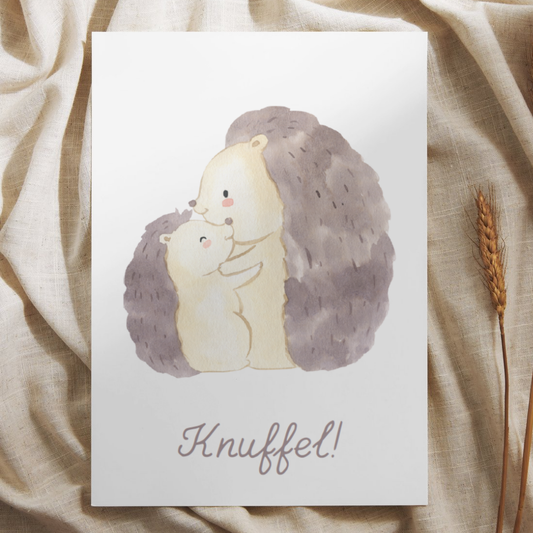'Knuffel!’ Egels – Ansichtkaart
