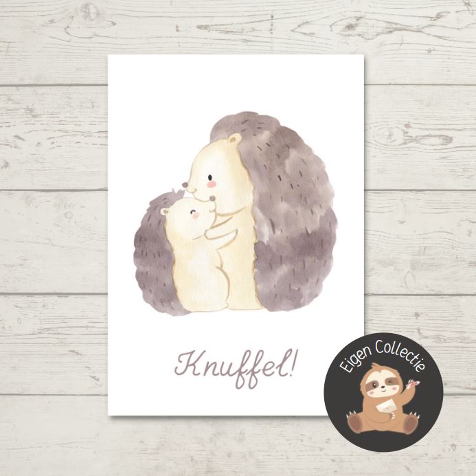 'Knuffel!’ Egels – Ansichtkaart