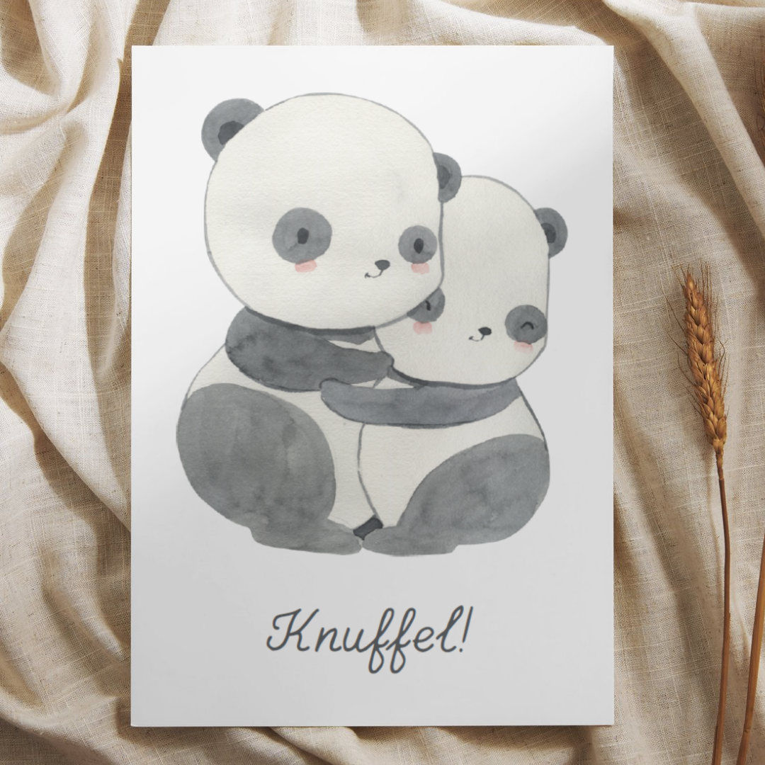 'Knuffel!’ – Panda Ansichtkaart
