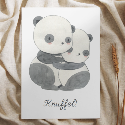 'Knuffel!’ – Panda Ansichtkaart