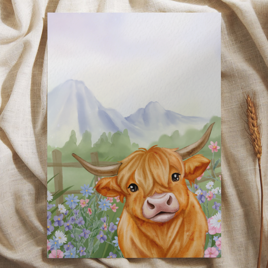 Koe in Alpenwei - Ansichtkaart