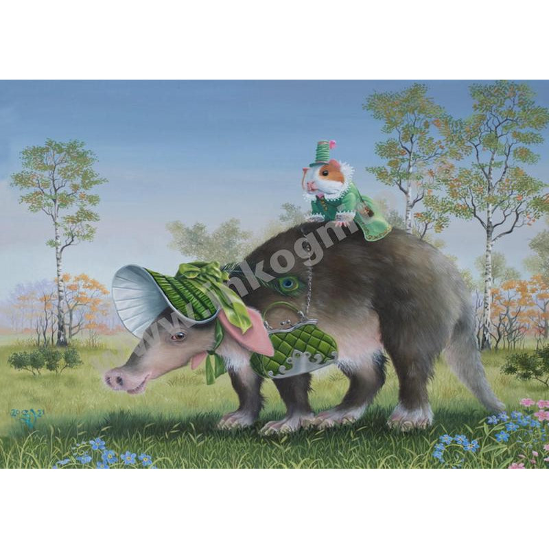 Aardvarken Dame – Fantasie Ansichtkaart