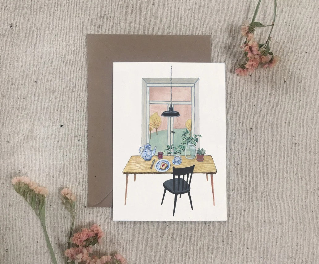 Ontbijt Tafel - Wenskaart met envelop