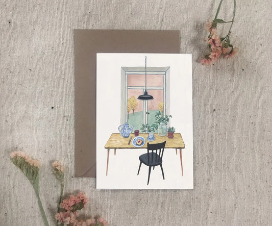 Ontbijt Tafel - Wenskaart met envelop