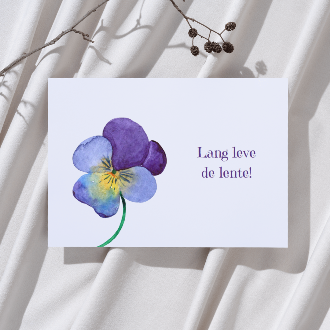 'Lang leve de lente’ – Viooltje Ansichtkaart