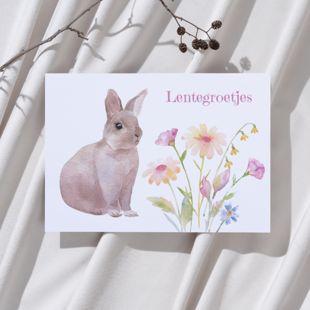 'Lentegroetjes’ – Konijntje Ansichtkaart
