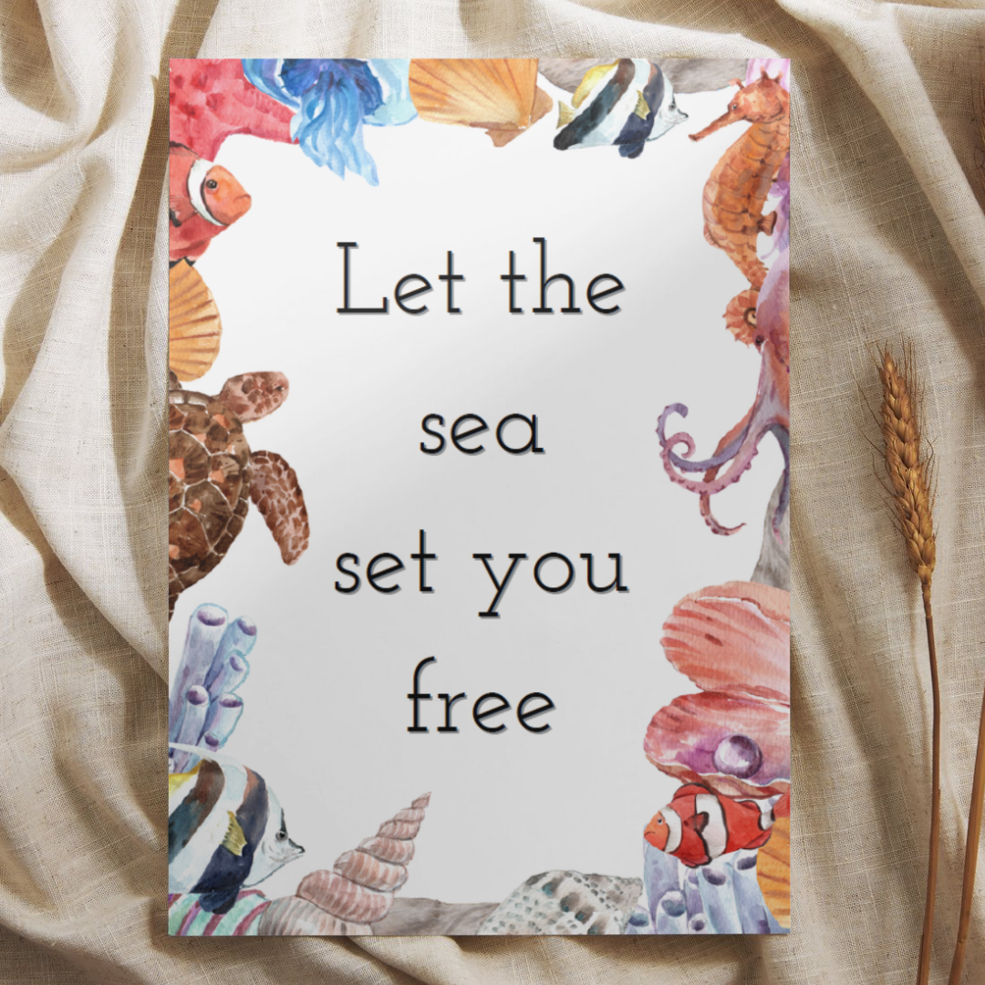 'Let the sea set you free’ – Quote Ansichtkaart