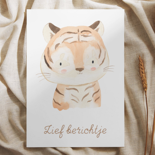 'Lief berichtje' - Tijger Ansichtkaart