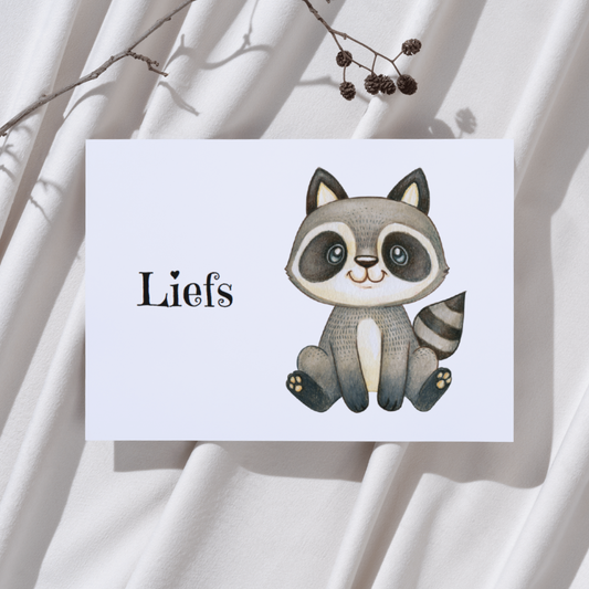 'Liefs’ – Wasbeer Ansichtkaart