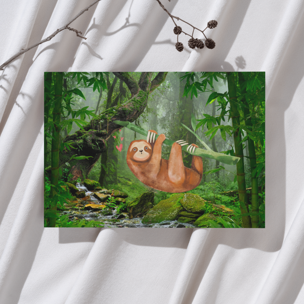 Luiaard in Jungle – Ansichtkaart