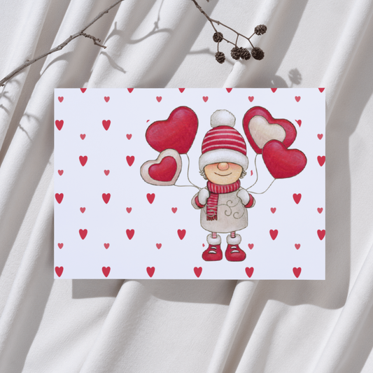 Mannetje met Ballonnen – Liefde Ansichtkaart