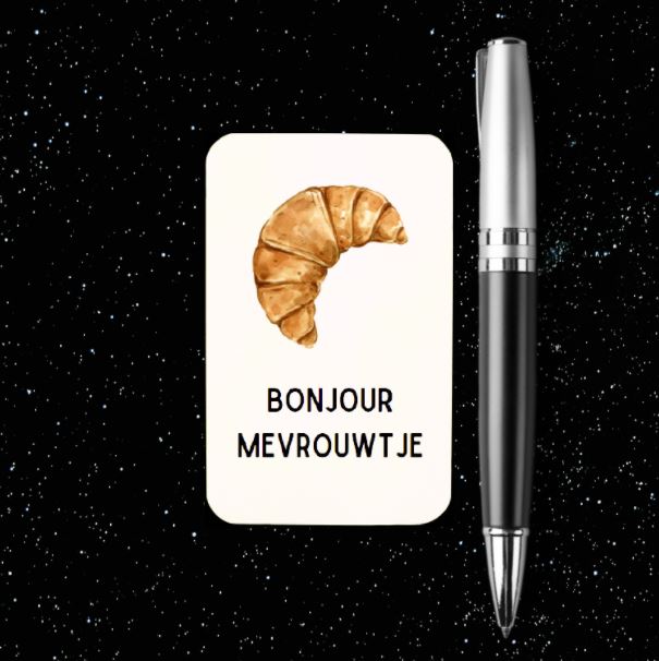 'Bonjour mevrouwtje' Croissant - Minikaartje