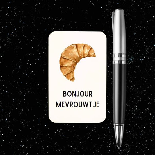 'Bonjour mevrouwtje' Croissant - Minikaartje
