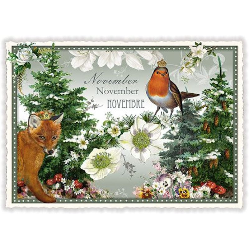 'November’ Roodborstje – Ansichtkaart