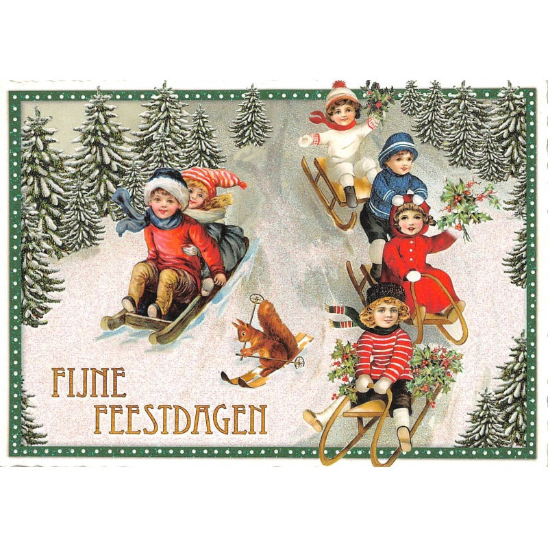'Fijne feestdagen’ Kerst – Kinderen Ansichtkaart