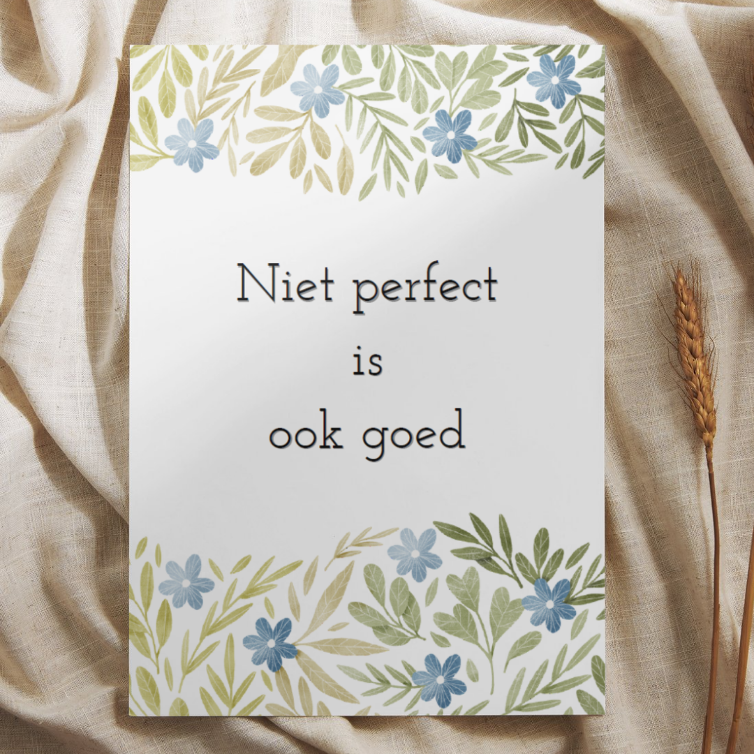 'Niet perfect is ook goed' - Quote Ansichtkaart