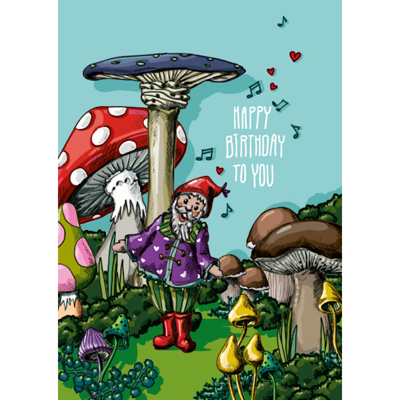 'Happy birthday to you’ Kabouter – Ansichtkaart