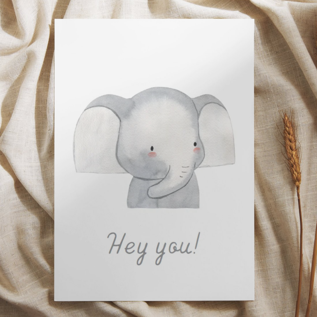 'Hey you!' - Olifant Ansichtkaart