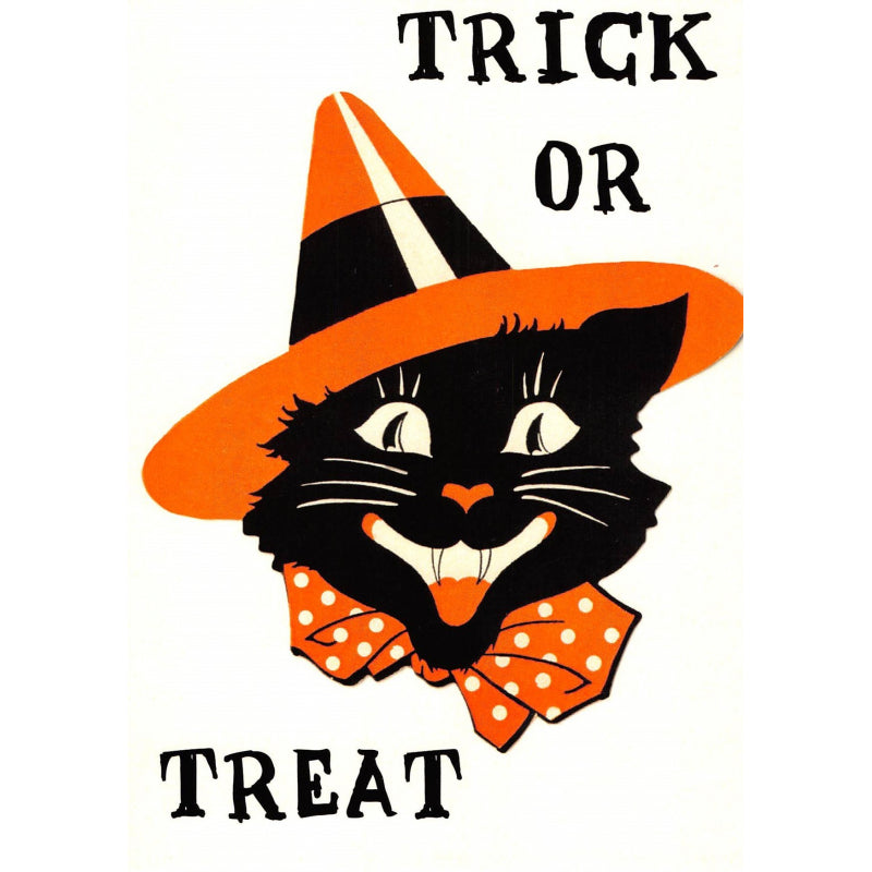 'Trick or treat’ Halloween – Kat Ansichtkaart