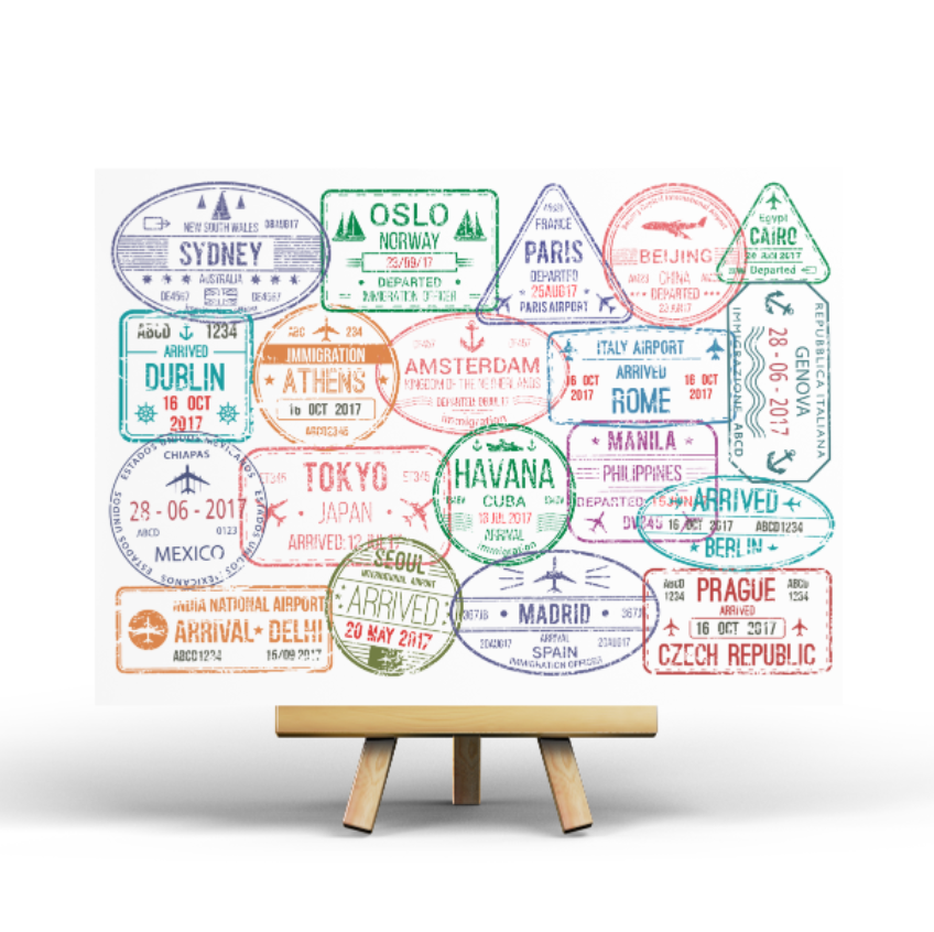 Stempels Paspoort – Reizen Ansichtkaart