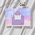 Poes in envelop - Ansichtkaart