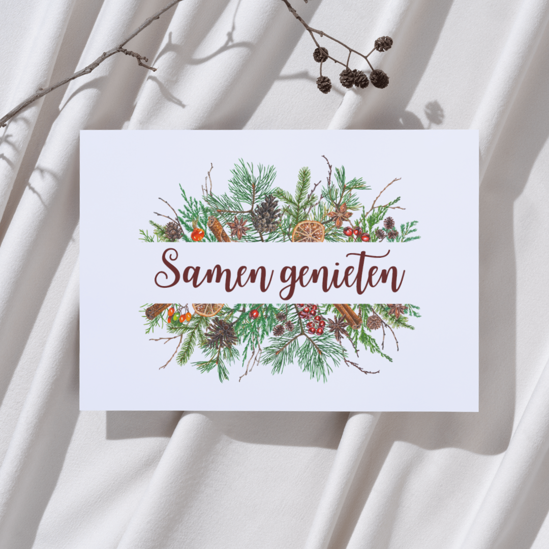 'Samen genieten' - Kerst Ansichtkaart