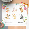 Kus en knuffels dieren - Stickervel