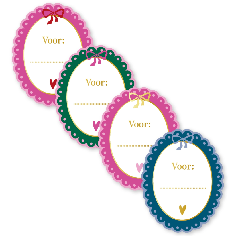 'Voor...' Lijstje - Set van 8 Stickers