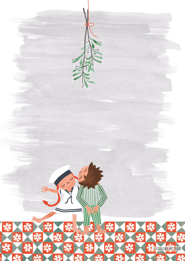 Kerst Mistletoe – Ansichtkaart