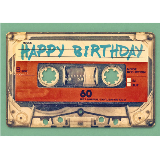 'Happy birthday’ Cassette – Ansichtkaart