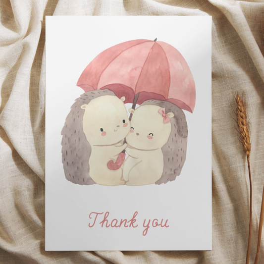 'Thank you’ Egeltjes – Paraplu Ansichtkaart