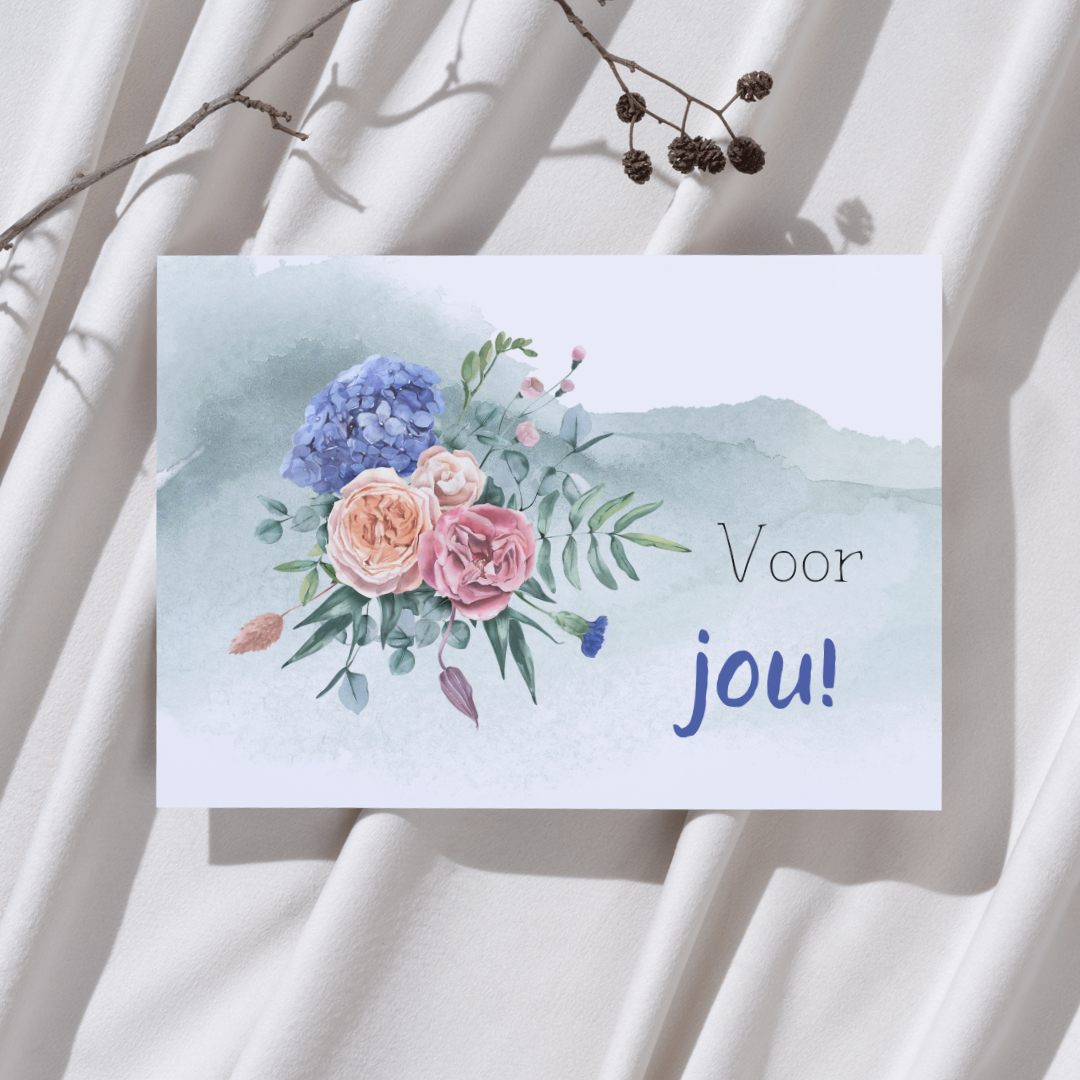 'Voor jou!' Bloemen - Ansichtkaart
