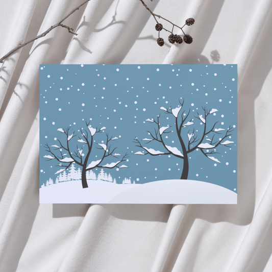 Winter landschap bomen - Ansichtkaart